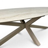 Calma dining tuintafel 4 personen | sintered stone + aluminium | Marble Latte | 200cm ovaal