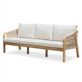 Bergamo stoel-bank loungeset 5 personen incl. koffietafel 60cm | touw + hardhout | zand | 5-delig