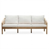 Bergamo stoel-bank loungeset 5 personen incl. koffietafel 60cm | touw + hardhout | zand | 5-delig