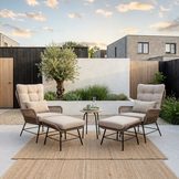 Dex/Pablo lounge balkonset 2 personen | touw + aluminium | Sahara Dust | 5-delig