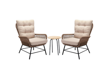 Dex/Pablo lounge balkonset 2 personen | touw + aluminium | Sahara Dust | 3-delig
