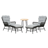 Dex/Pablo lounge balkonset 2 personen | touw + aluminium | Stone Grey | 5-delig