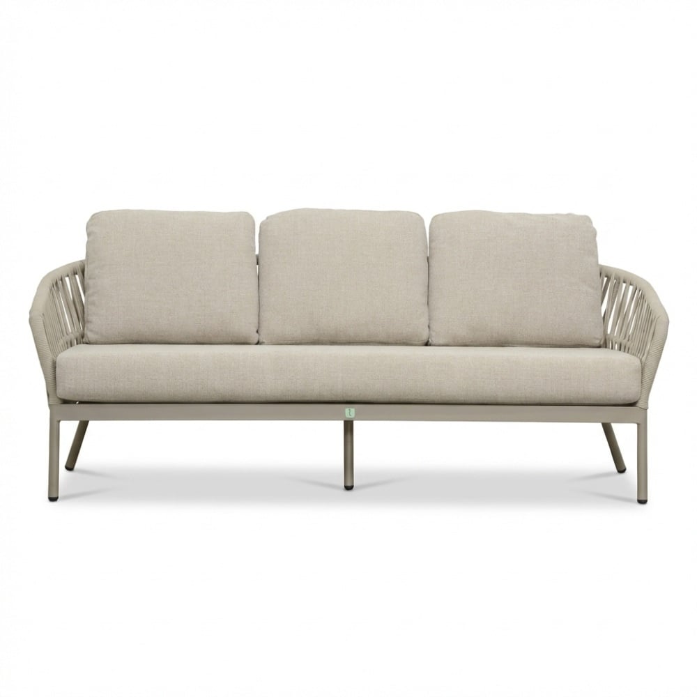 Mykonos/Luna stoel-bank loungeset 5 personen | aluminium + touw | beige | 4-delig