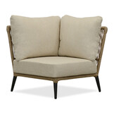 Palermo hoek loungeset met stoel 5 personen | aluminium + touw | Sahara Dust | 4-delig - 230x230cm