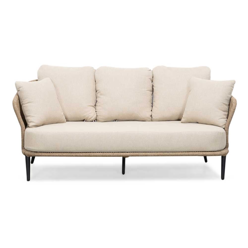Palermo/Luna stoel-bank loungeset 5 personen | aluminium + touw | Sahara Dust | 4-delig