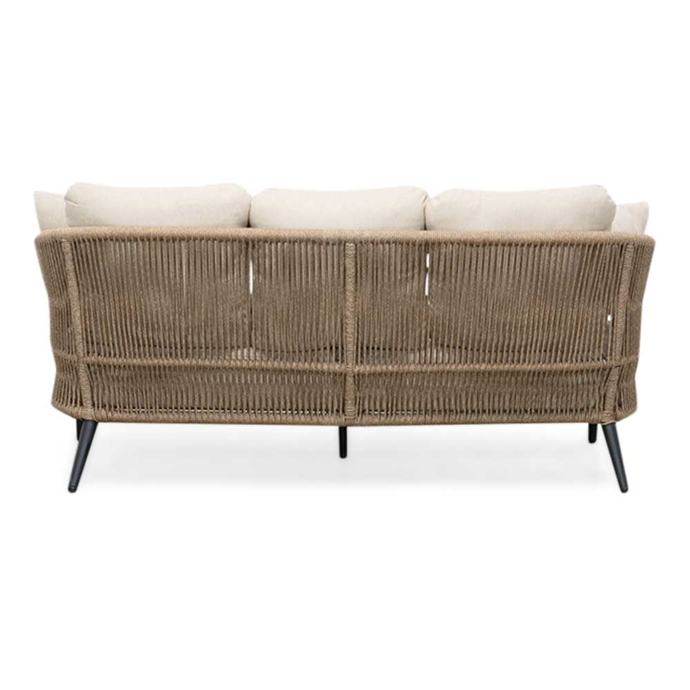 Palermo/Luna stoel-bank loungeset 5 personen | aluminium + touw | Sahara Dust | 4-delig