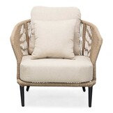 Palermo/Luna stoel-bank loungeset 5 personen | aluminium + touw | Sahara Dust | 4-delig
