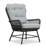 Dex/Pablo lounge balkonset 2 personen | touw + aluminium | Stone Grey | 3-delig