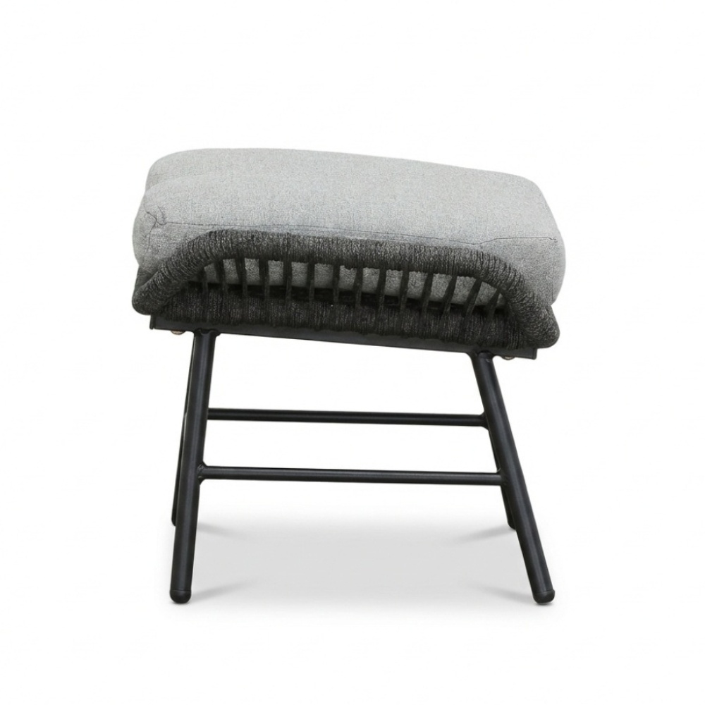 Dex/Pablo lounge balkonset 2 personen | touw + aluminium | Stone Grey | 5-delig