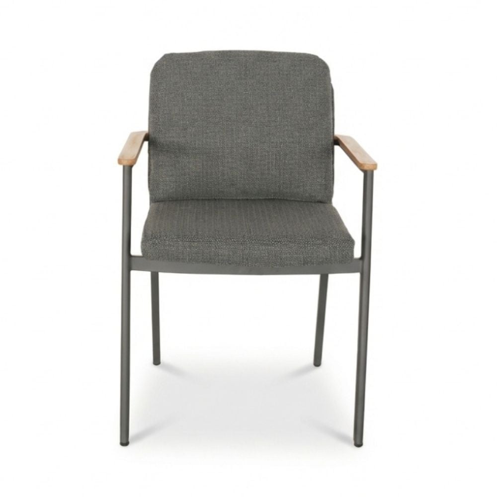 Montana dining tuinstoel | aluminium + teak | antraciet