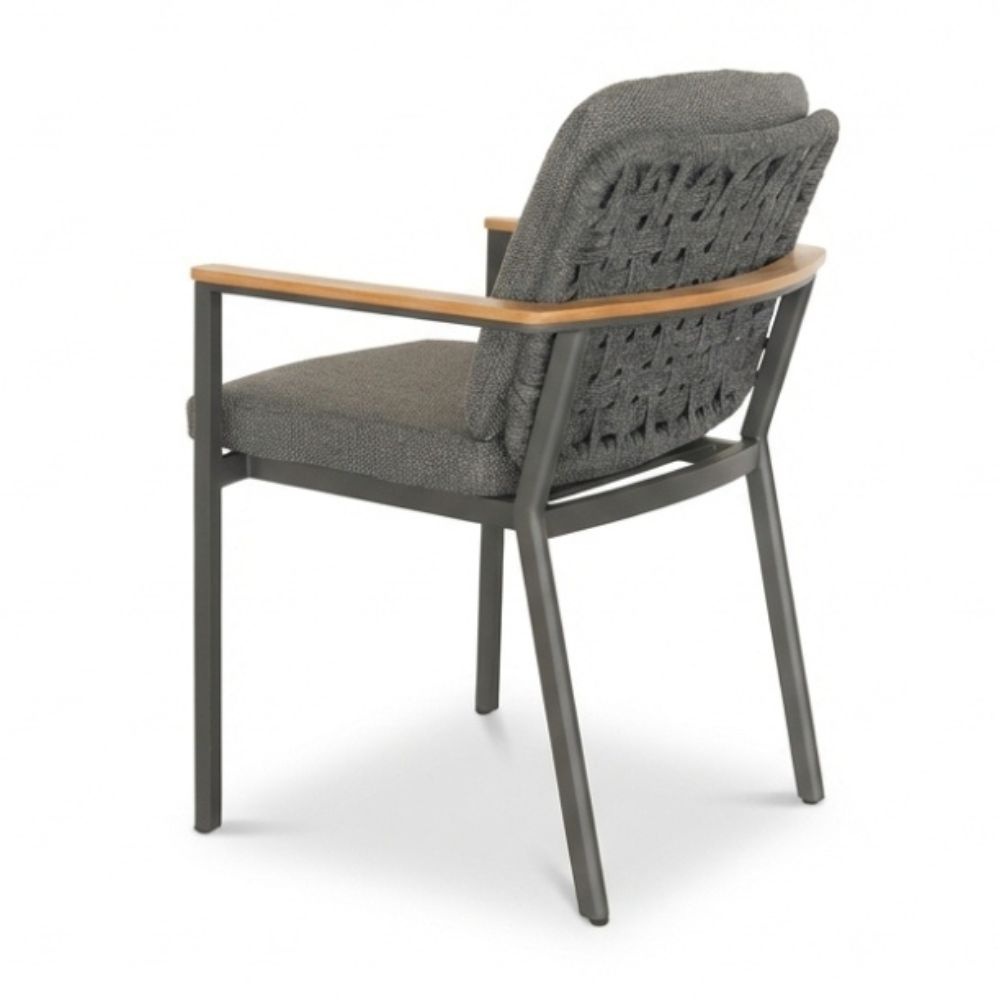 Montana dining tuinstoel | aluminium + teak | antraciet