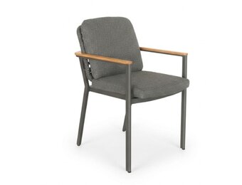 Montana dining tuinstoel | aluminium + teak | antraciet