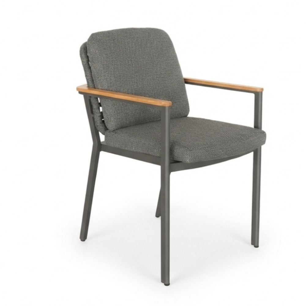 Montana dining tuinstoel | aluminium + teak | antraciet