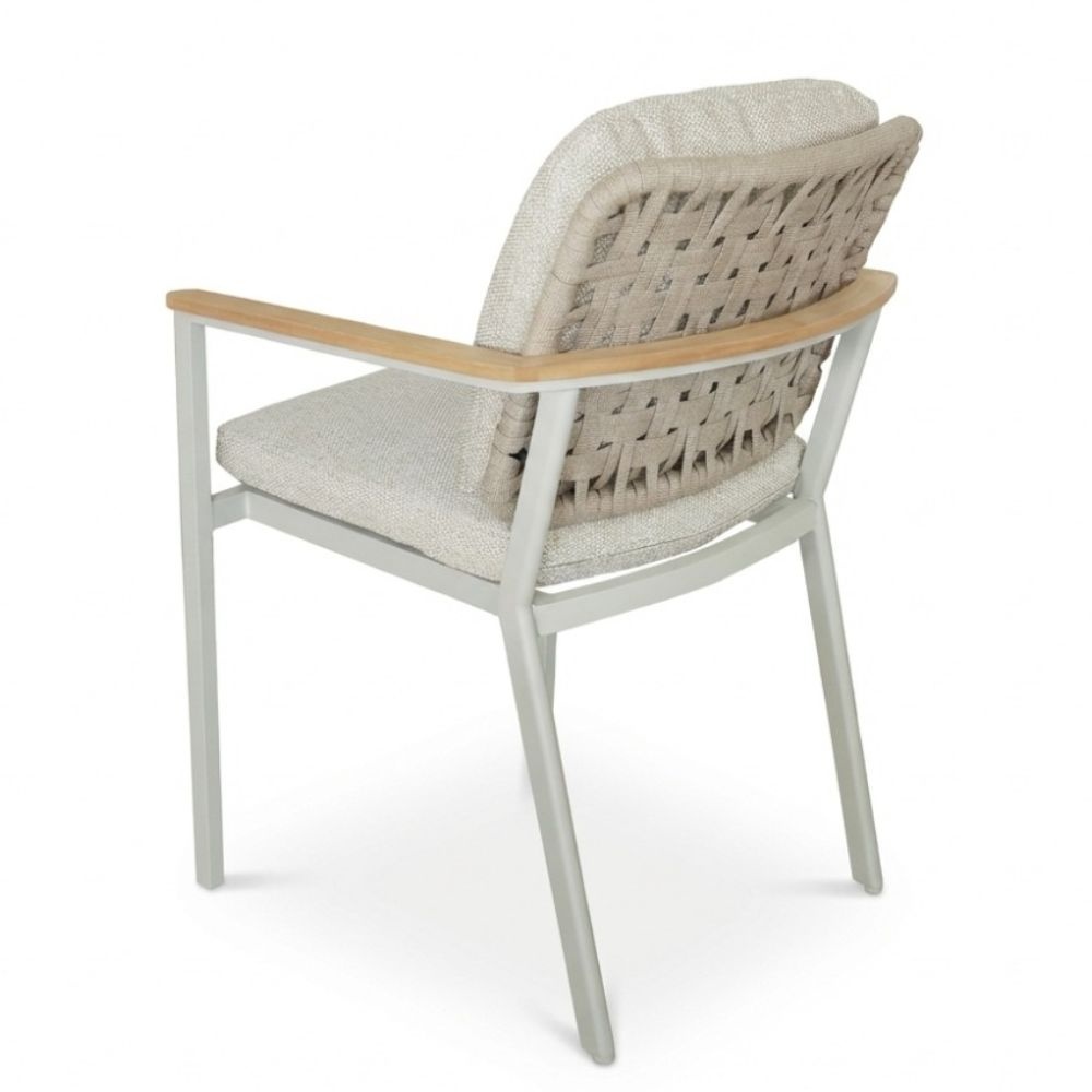 Montana dining tuinstoel | aluminium + teak | beige