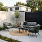 LUX outdoor living Vida stoel-bank loungeset 5 personen | aluminium + touw | donkergroen | 5-delig