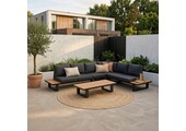 Nevada hoek loungeset 6 personen | aluminium + polywood | antraciet | 3-delig - 305x228cm