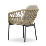 Femke dining tuinstoel | touw + aluminium | beige/antraciet