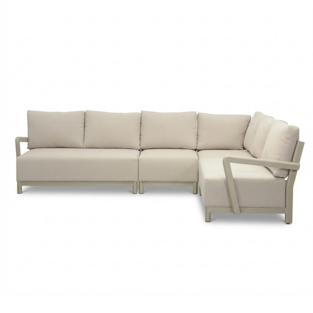 Amalfi hoek loungeset 6 personen | aluminium + polywood | beige | 4-delig - 289x222cm
