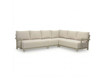 Amalfi hoek loungeset 6 personen | aluminium + polywood | beige | 4-delig - 289x222cm