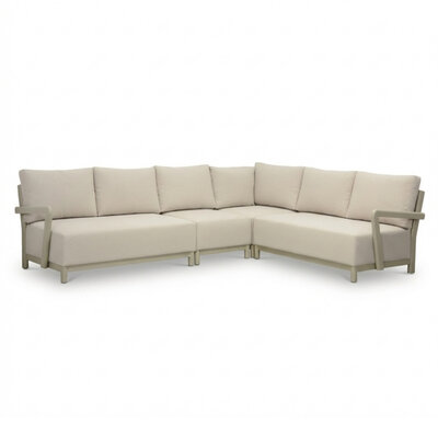 Amalfi hoek loungeset 6 personen | aluminium + polywood | beige | 4-delig - 289x222cm