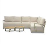 Amalfi hoek loungeset 6 personen incl. tafels | aluminium + polywood | beige | 5-delig - 289x222cm
