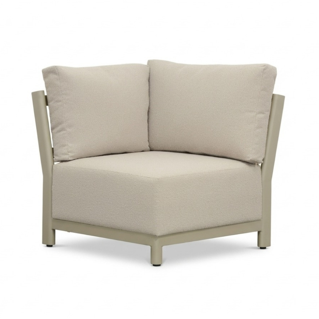 Amalfi hoek loungeset 6 personen incl. tafels | aluminium + polywood | beige | 5-delig - 289x222cm