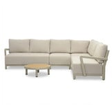 Amalfi hoek loungeset 6 personen incl. tafel 70cm | aluminium + polywood | beige | 5-delig