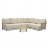 Amalfi hoek loungeset 6 personen incl. tafel 70cm | aluminium + polywood | beige | 5-delig