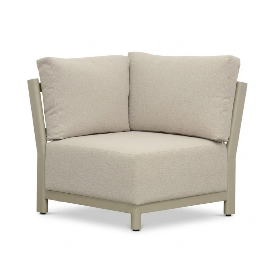 Amalfi hoek loungeset 6 personen incl. tafel 70cm | aluminium + polywood | beige | 5-delig