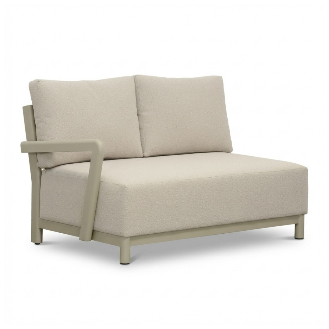 Amalfi hoek loungeset 6 personen incl. tafel 70cm | aluminium + polywood | beige | 5-delig