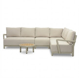 Amalfi hoek loungeset 6 personen incl. tafel 60cm | aluminium + polywood | beige | 5-delig