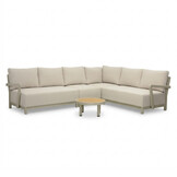 Amalfi hoek loungeset 6 personen incl. tafel 60cm | aluminium + polywood | beige | 5-delig