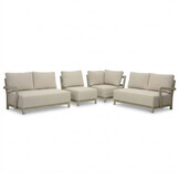 Amalfi hoek loungeset 6 personen incl. tafel 60cm | aluminium + polywood | beige | 5-delig