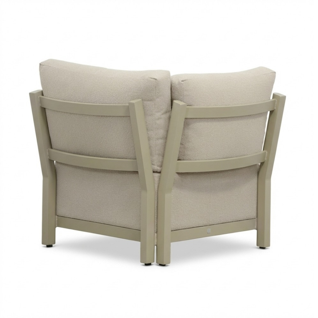 Amalfi hoek loungeset 6 personen incl. tafel 60cm | aluminium + polywood | beige | 5-delig