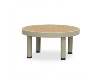 Amalfi loungetafel | aluminium + polywood | beige | 60cm rond