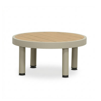 Amalfi loungetafel | aluminium + polywood | beige | 60cm rond