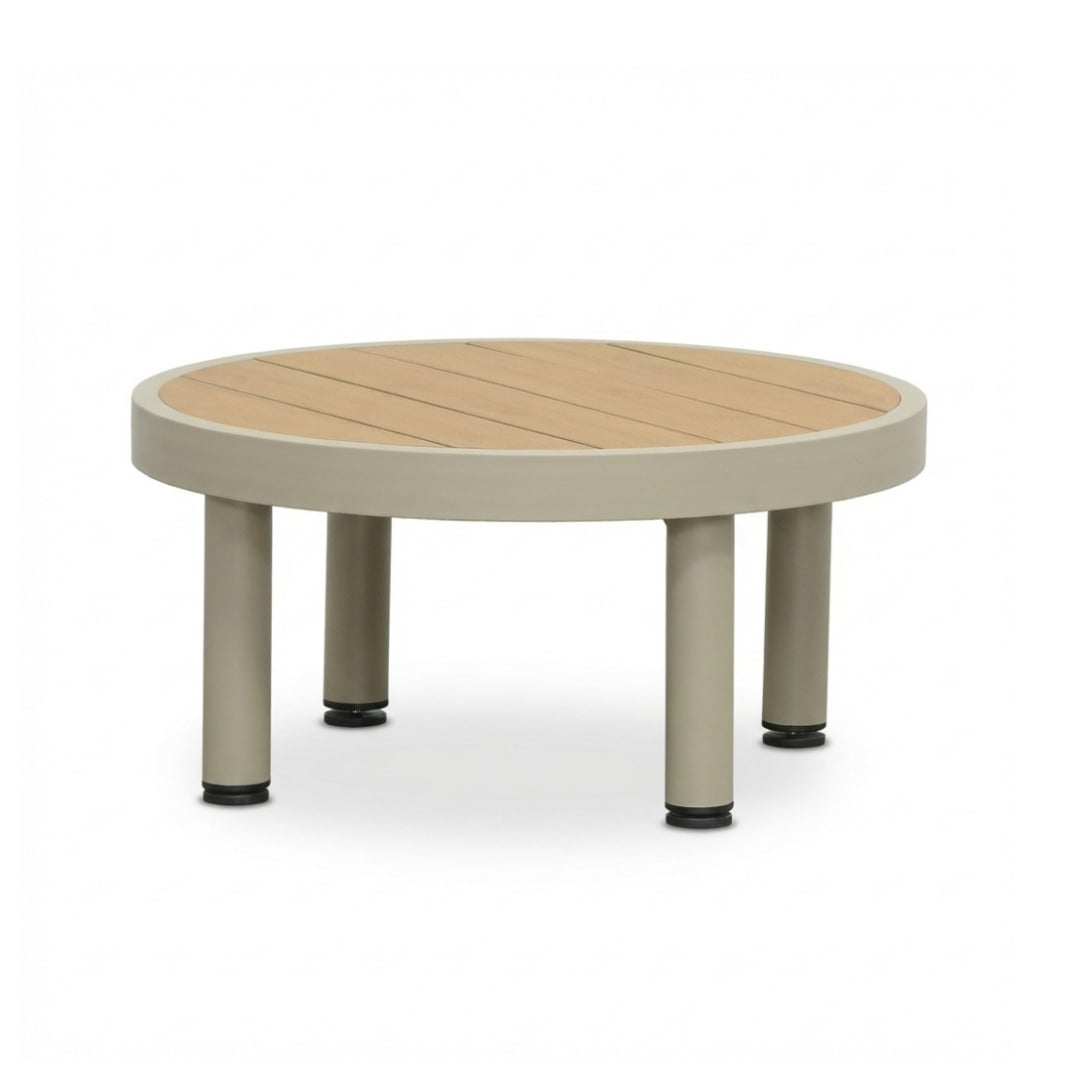 LUX outdoor living Amalfi loungetafel | aluminium + polywood | beige | 60cm rond