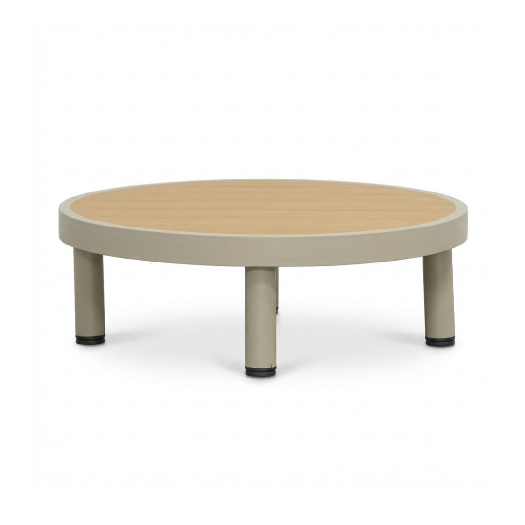 Amalfi loungetafel | aluminium + polywood | beige | 70cm rond