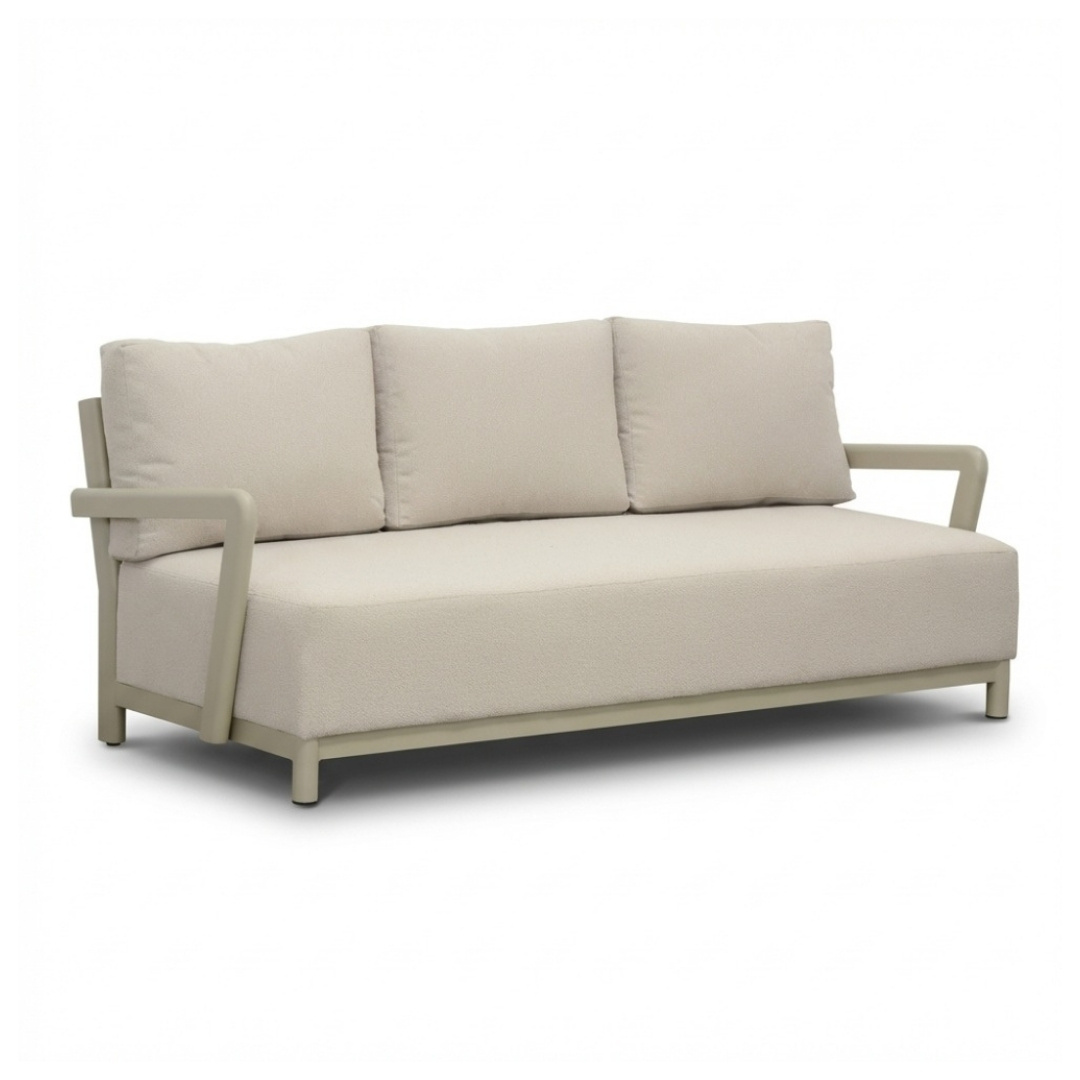 Amalfi stoel-bank loungeset 5 personen incl. tafels | aluminium + polywood | beige | 5-delig