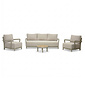 LUX outdoor living Amalfi stoel-bank loungeset 5 personen incl. tafel 60cm | aluminium + polywood | beige | 4-delig