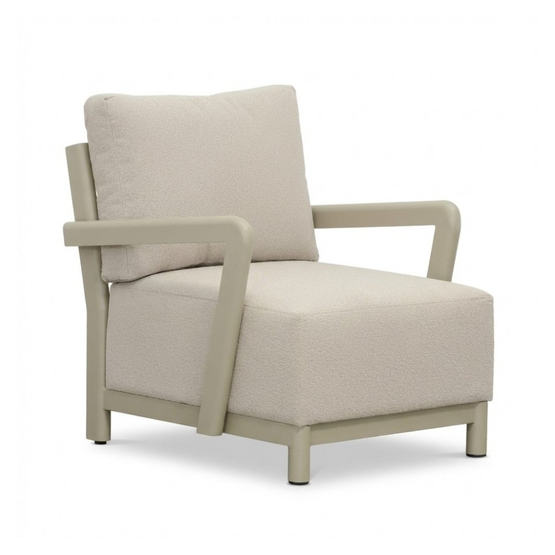 Amalfi stoel-bank loungeset 5 personen incl. tafel 60cm | aluminium + polywood | beige | 4-delig