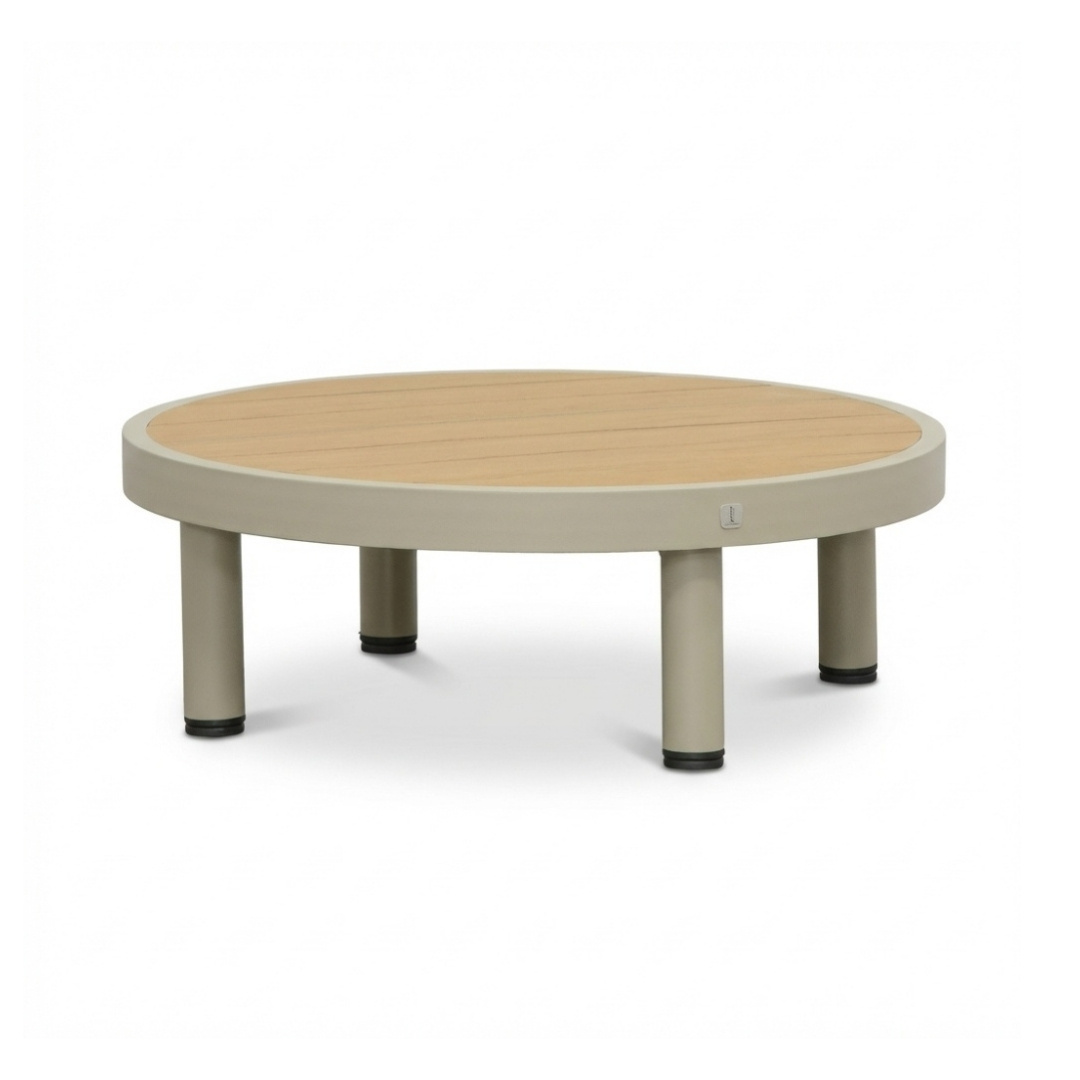 Amalfi stoel-bank loungeset 5 personen incl. tafel 70cm | aluminium + polywood | beige | 4-delig