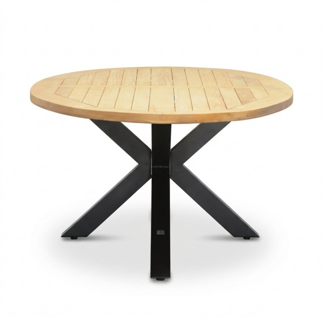 Cleve low dining tuintafel 6 personen | teakhout + aluminium | Natural Teak/antraciet | 240cm ovaal