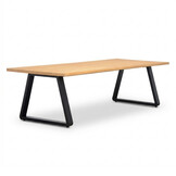 Elena low dining tuintafel 6 personen | teakhout + aluminium | Natural Teak | 240cm