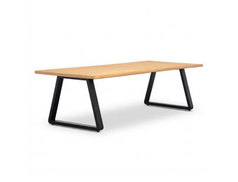 Elena low dining tuintafel 6 personen | teakhout + aluminium | Natural Teak | 240cm