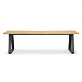 Elena low dining tuintafel 6 personen | teakhout + aluminium | Natural Teak | 240cm