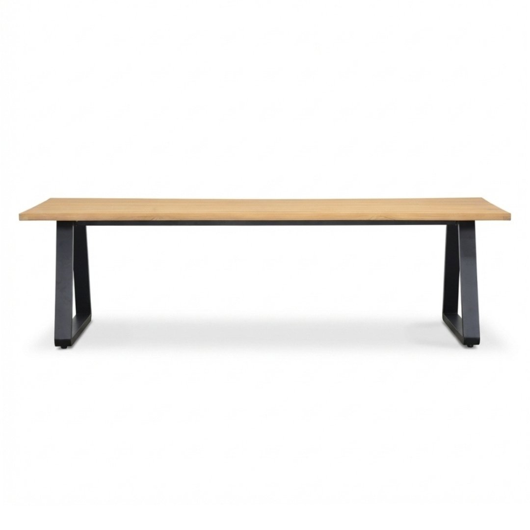 Elena low dining tuintafel 6 personen | teakhout + aluminium | Natural Teak | 240cm