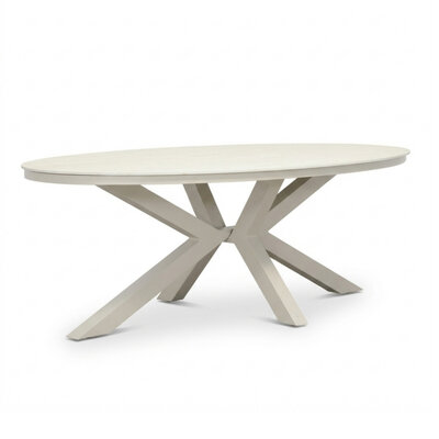 Firenze dining tuintafel 6 personen | sintered stone + aluminium | beige | 220cm ovaal