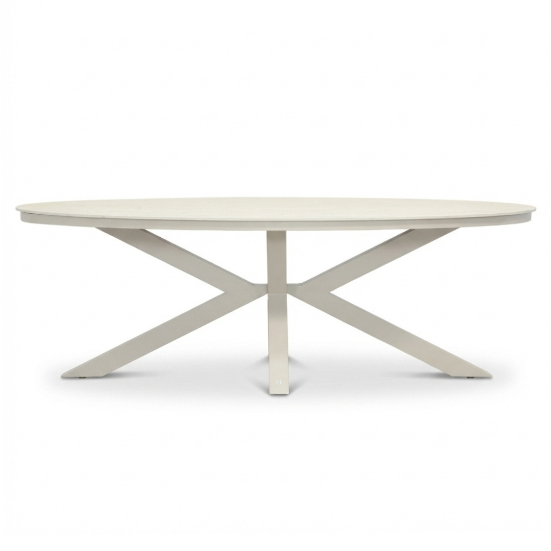Firenze dining tuintafel 6 personen | sintered stone + aluminium | beige | 220cm ovaal