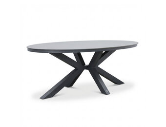 Firenze dining tuintafel 6 personen | sintered stone + aluminium | antraciet | 220cm ovaal